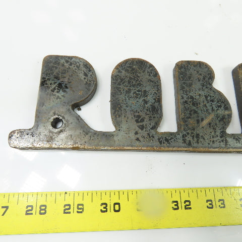Robinson Vintage Industrial Cast Iron Machinery Equipment Logo Nameplate Sign