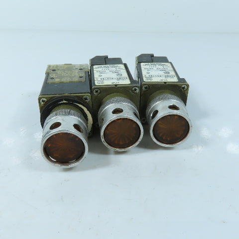 Allen-Bradley 800MR-PGA16S Amber Illuminated Push Button 110/120V Lot of 3