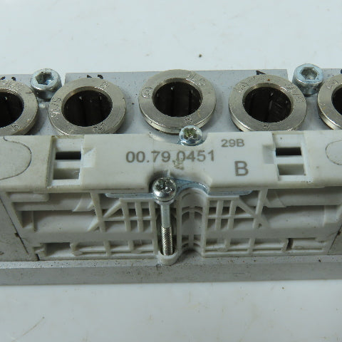 Dalmec 00.79.0451 Air Piloted Valve 5 Port 5/16 Push To Connect W/ Manifold