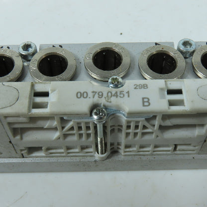 Dalmec 00.79.0451 Air Piloted Valve 5 Port 5/16 Push To Connect W/ Manifold