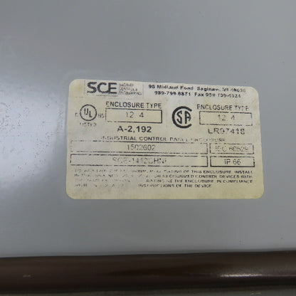 Saginaw SCE-1412CHNF 14" x 12" x 6" NEMA 12 4 Electrical Enclosure W/ Backplate
