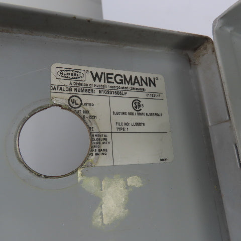 Wiegmann N1C201606LP 20" x 16" x 6" Electrical Enclosure W/ Back Plate