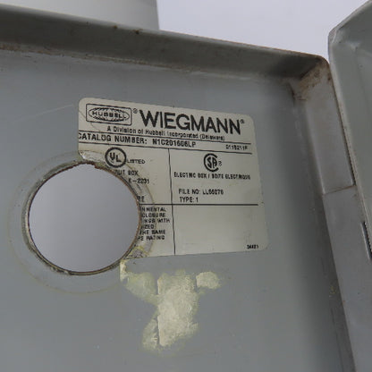 Wiegmann N1C201606LP 20" x 16" x 6" Electrical Enclosure W/ Back Plate