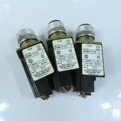 Allen-Bradley 800MR-P16S Red Pilot Light 110/120V 50/60Hz Lot of 3