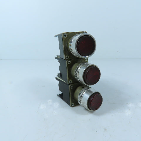 Allen-Bradley 800MR-P16S Red Pilot Light 110/120V 50/60Hz Lot of 3