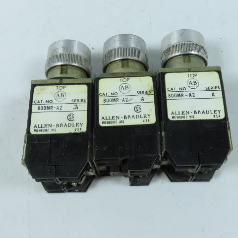 Allen-Bradley 800MR-A2 Black Flush Head Momentary Push Button Switch Lot of 3