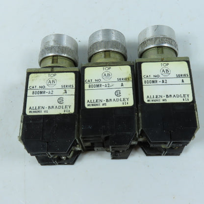 Allen-Bradley 800MR-A2 Black Flush Head Momentary Push Button Switch Lot of 3