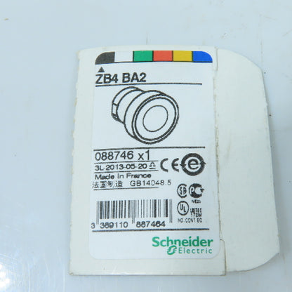 Schneider Electric ZB4 BA2 Momentary Push Button Head Black Flush 22mm