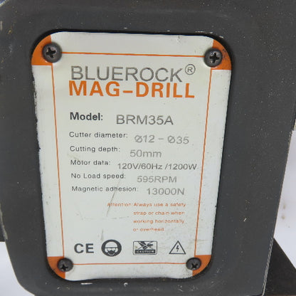 Bluerock BRM35A Magnetic Drill Press 120V 1200W 595RPM