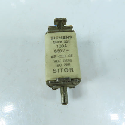Siemens 3NE8 021 SITOR Semiconductor Fuse 100A 660V aR VDE 0636 IEC 269
