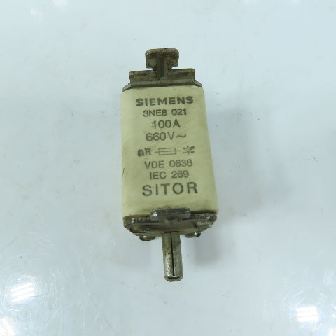 Siemens 3NE8 021 SITOR Semiconductor Fuse 100A 660V aR VDE 0636 IEC 269