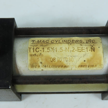 T-Mac T1C-1.5X1.5-N-2-EE1-N 1-1/2" Bore 1-1/2" Stroke Double Acting Air Cylinder