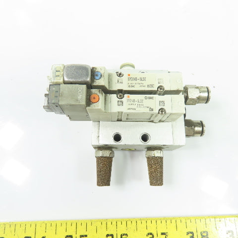 SMC SY3140-5LOZ 2-Station Solenoid Valve Manifold Block 24VDC