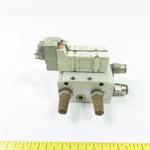 SMC SY3140-5LOZ 2-Station Solenoid Valve Manifold Block 24VDC