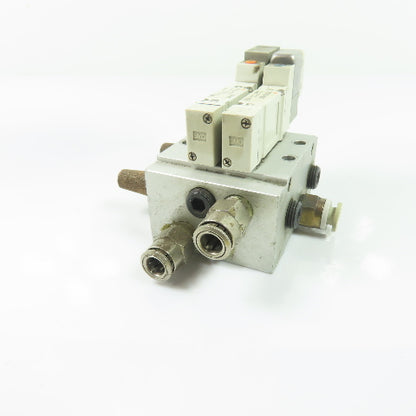 SMC SY3140-5LOZ 2-Station Solenoid Valve Manifold Block 24VDC