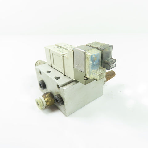 SMC SY3140-5LOZ 2-Station Solenoid Valve Manifold Block 24VDC