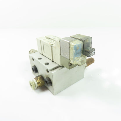 SMC SY3140-5LOZ 2-Station Solenoid Valve Manifold Block 24VDC
