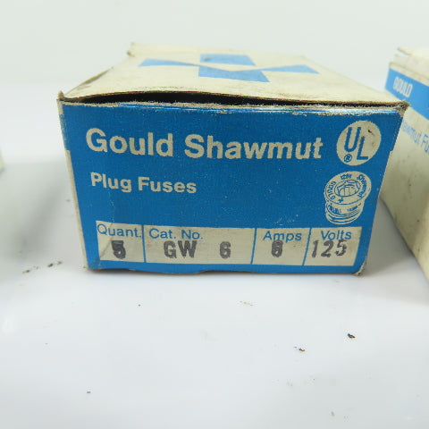 Gould Shawmut GW 6 Edison Base Glass Plug Fuses 125V 6A Lot of 19