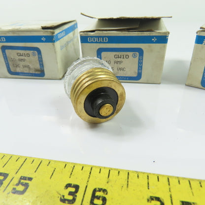 Gould Shawmut GW10 Glass Plug Fuses 10A 125VAC Lot Of 20