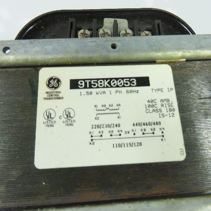 GE 9T58K0053 Control Transformer 1.50kVA 1Ph 220/480V Pri 110/120V Sec