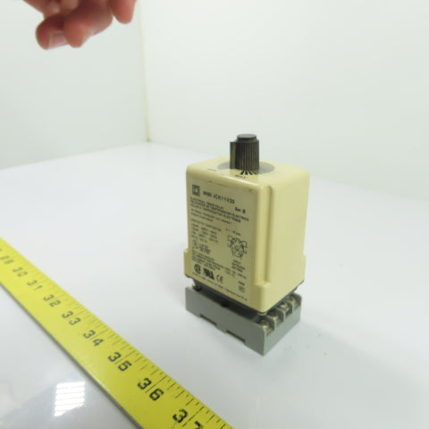 Square D 9050 JCK11V20 On Delay Electrical Timing Relay 120VAC 110VDC w/ Base