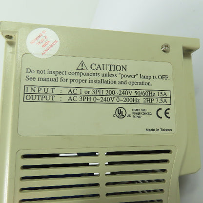 TECO FM50-202-C Fluxmaster AC Drive VFD 200-240V 2HP 7.5A Output