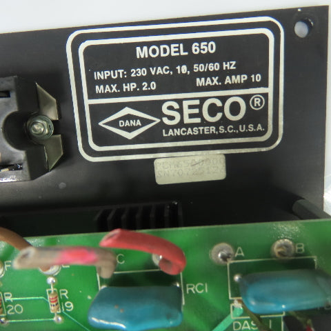 Seco Model 650 2HP 230VAC 1Ph DC Motor Speed Control 10A