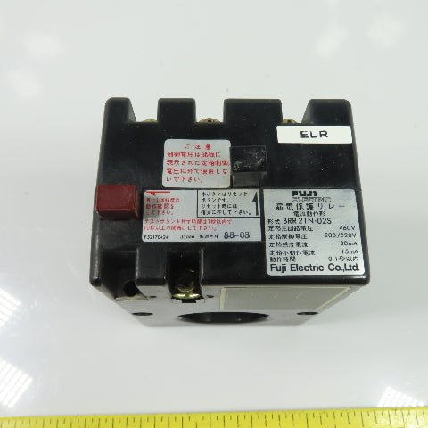 Fuji BRR21N-02S Earth Leakage Protective Relay 460V Main 200/220V Control 30mA