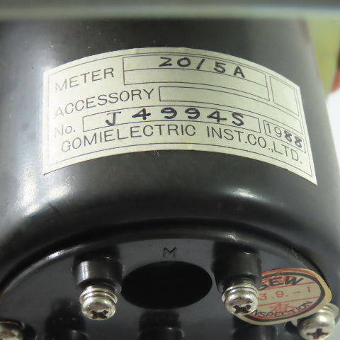 Gomi Electric J4994S Analog AC Ammeter Panel Meter 20/5A 24VDC