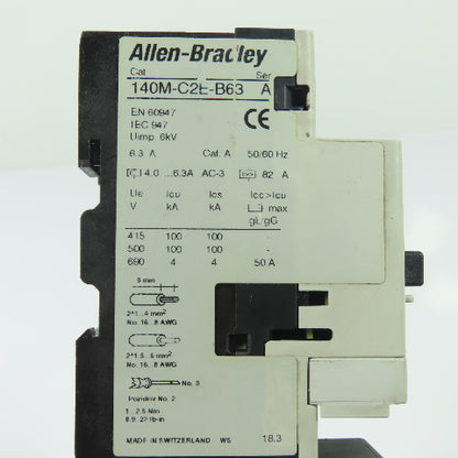 Allen-Bradley 140M-C2E-B63 Manual Motor Starter W/100-C09*10 Contactor 120V Coil