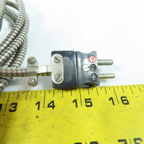 Type J 90° Armored Bayonet Thermocouple Probe 15'