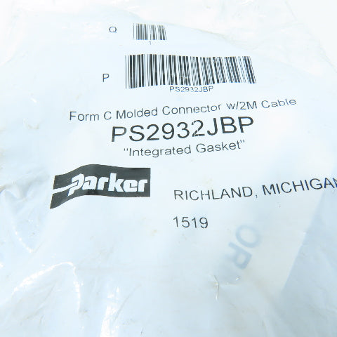 Parker PS2932JBP Form C Molded Solenoid Connector w/ 2M Cable