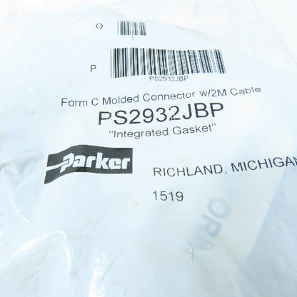 Parker PS2932JBP Form C Molded Solenoid Connector w/ 2M Cable