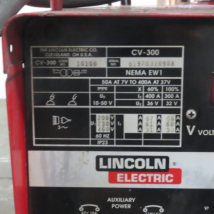 Lincoln Electric CV-300 400A MIG Welder 230/460V 3PH W/ LN-742H Feeder Tested