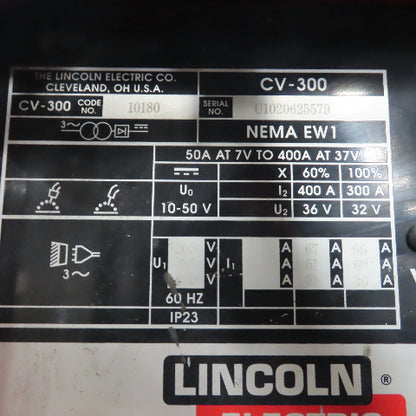 Lincoln CV-300 400A MIG Welder 230/460V 3PH W/ LN-7 Feeder &Wheel Package Tested