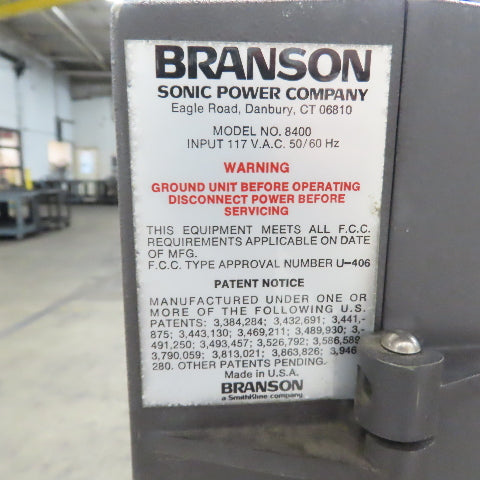 Branson Model 8400 Ultrasonic Welder 117V 1Ph