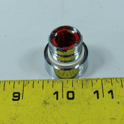Dalmec 00.79.0191 Red Push Button Operator Chrome Bezel 22mm
