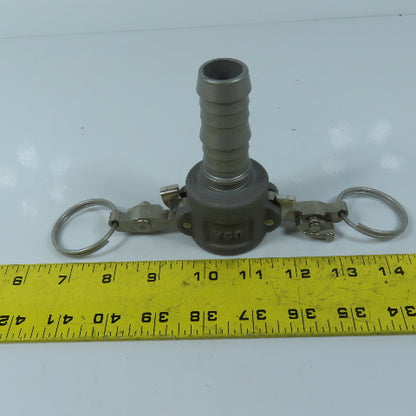 PT Coupling 10C Type C Camlock Coupler 1" Female Cam x 1" Hose Barb Fitting