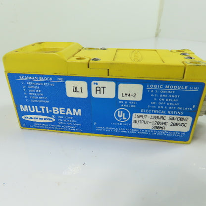 Banner DL1 Multi-Beam Scanner Block AT LM4-2 Logic Module 120VAC