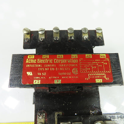 Acme TA-1-81321 50VA Industrial Control Transformer 208V/240V/277V/380V/480V 24V