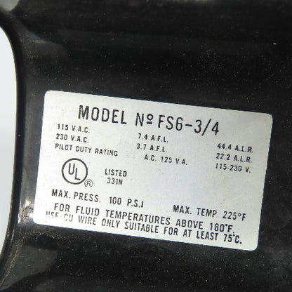 ITT McDonnell & Miller FS6-3/4 Liquid Flow Switch
