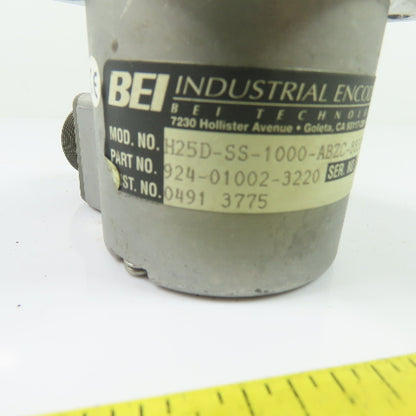 BEI 924-01002-3220 H25D-SS-1000-ABZC-8830-LED-SM18 Rotary Encoder 5VDC 10-Pin
