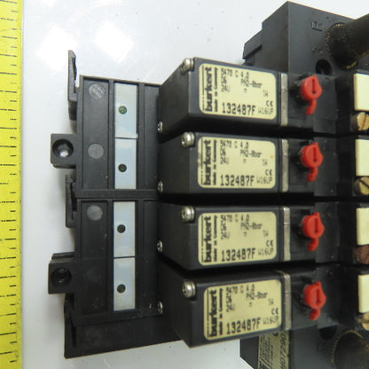 Bürkert 132487F (4) Solenoid Valve 24V W/ CH07290 Manifold Block