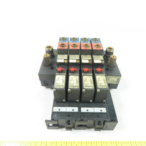 Bürkert 132487F (4) Solenoid Valve 24V W/ CH07290 Manifold Block