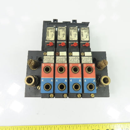 Bürkert 132487F (4) Solenoid Valve 24V W/ CH07290 Manifold Block