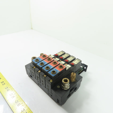 Bürkert 132487F (4) Solenoid Valve 24V W/ CH07290 Manifold Block