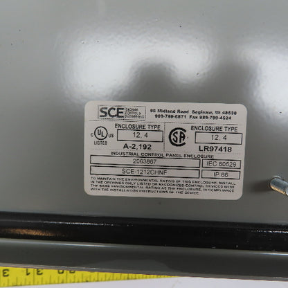 Saginaw SCE-1212CHNF 12" x 12" x 6" Electrical Enclosure W/ Backplate