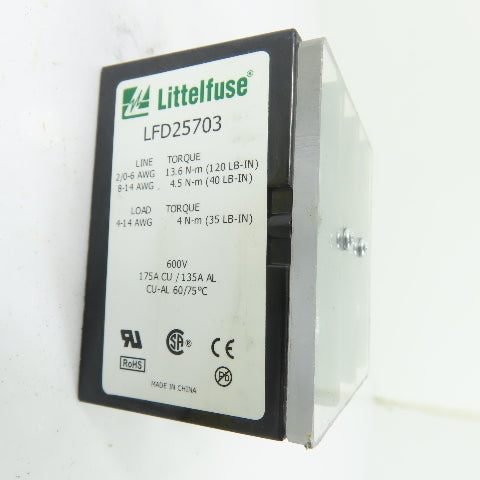 Littelfuse LFD25703 175A 3-Pole Power Distribution Block 600V