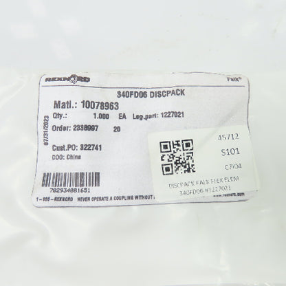 Rexnord 10078963 340FDD06 Flexible Discpack