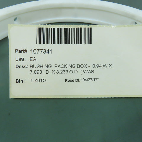 Black Clawson 1077341 Bushing Packing Box 0.94 W x 7.090 I.D. x 8.233 O.D.
